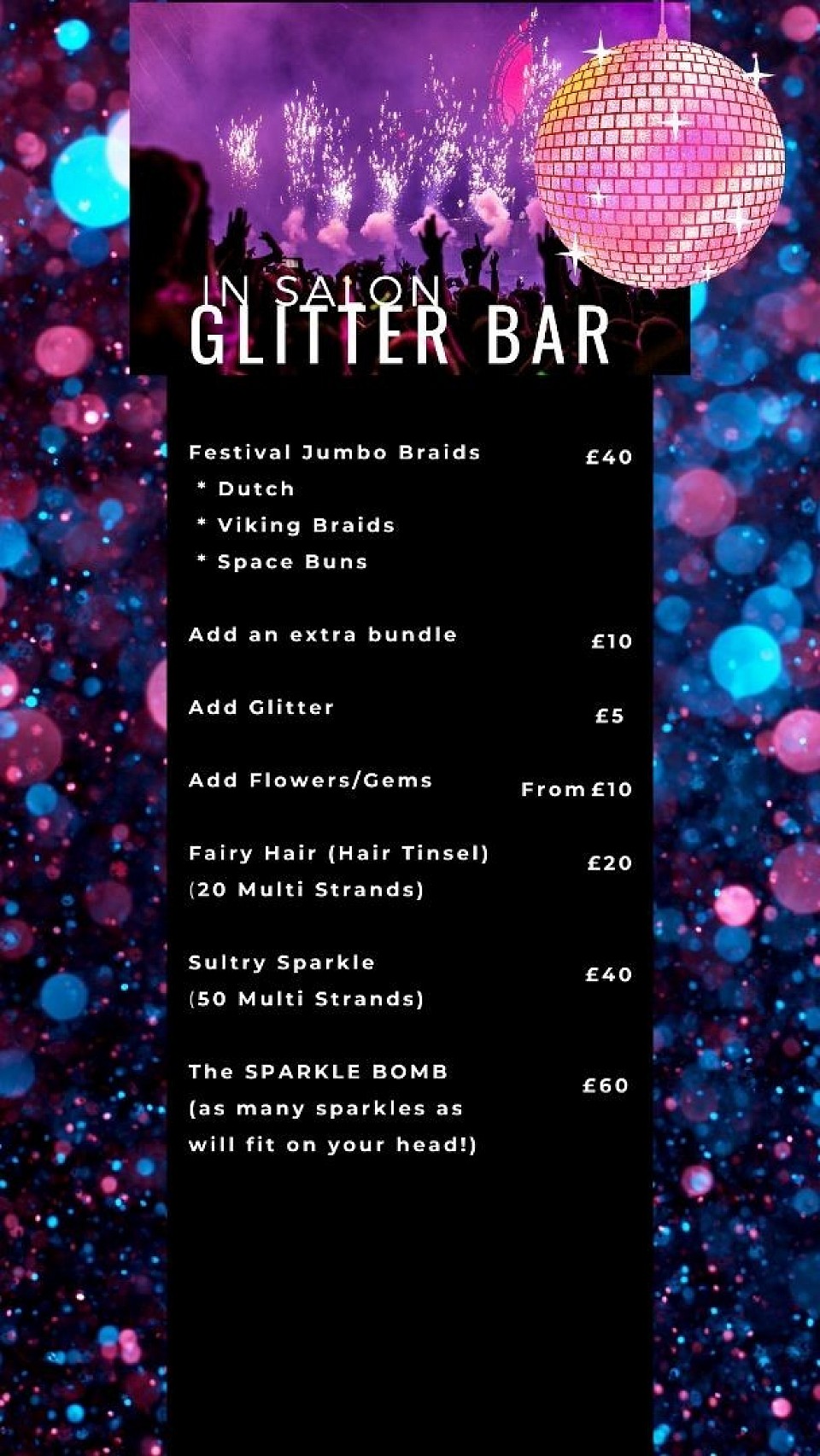 Festival Hair Northern Ireland (Glitter Hair & Braids)