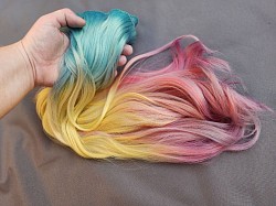 Heat Resistant Rainbow Hair Extensions